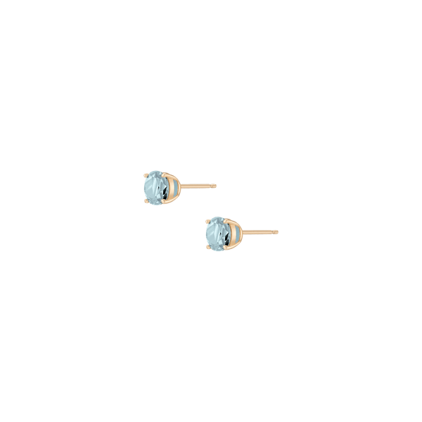 Round Gemstone Solitaire Stud Earrings