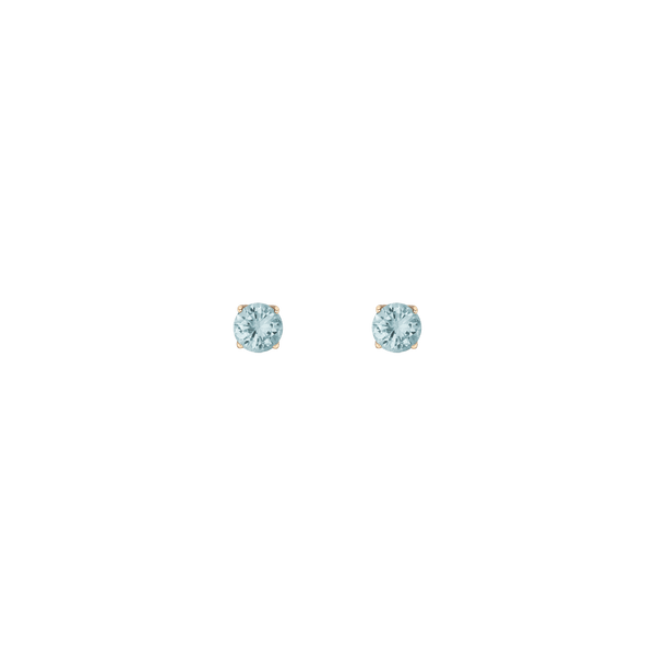 Round Gemstone Solitaire Stud Earrings