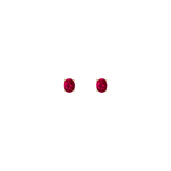 Oval Gemstone Solitaire Stud Earrings