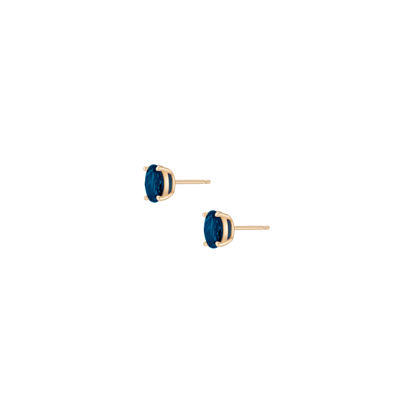 Oval Gemstone Solitaire Stud Earrings