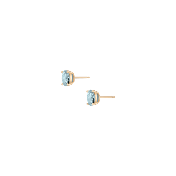 Oval Gemstone Solitaire Stud Earrings