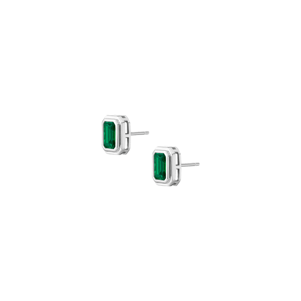 Lab Grown Emerald Heirloom Stud Earrings