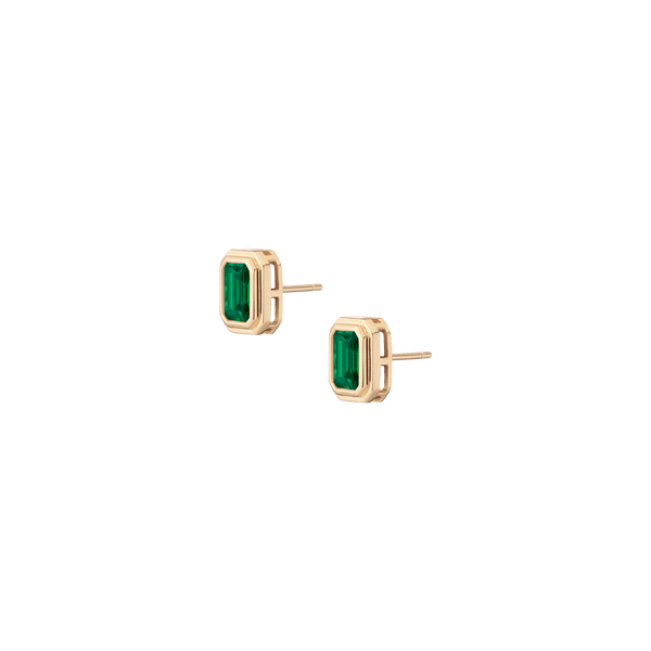 Lab Grown Emerald Heirloom Stud Earrings