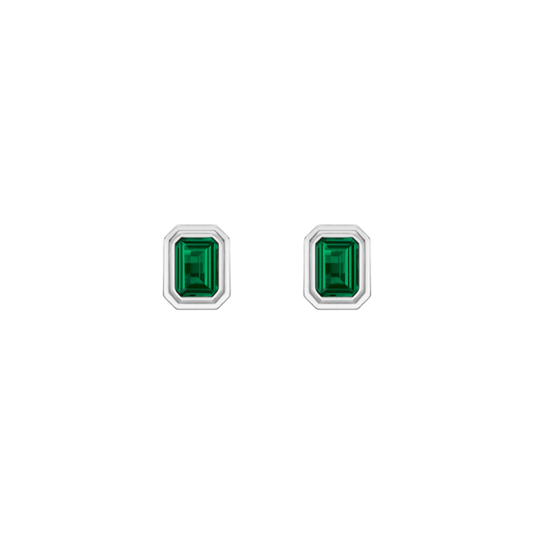 Lab Grown Emerald Heirloom Stud Earrings