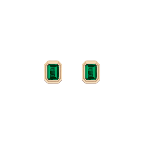 Lab Grown Emerald Heirloom Stud Earrings