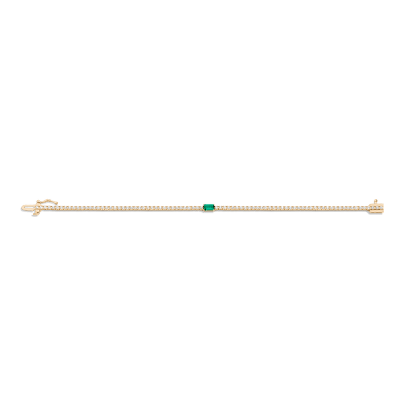 Lab Grown Diamond Tennis Bracelet with Emerald