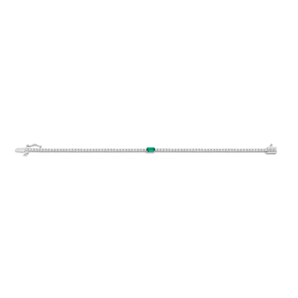 Lab Grown Diamond Tennis Bracelet with Emerald