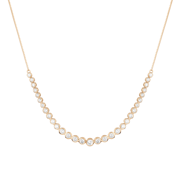 Graduated Lab Grown Diamond Bezel Necklace