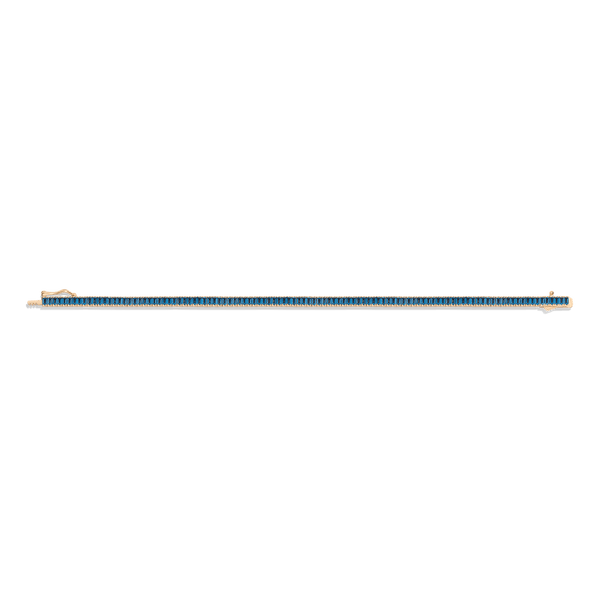 Lab Grown Blue Topaz Baguette Tennis Bracelet