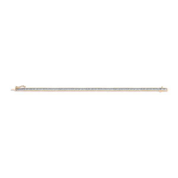 Lab Grown Aquamarine Baguette Tennis Bracelet