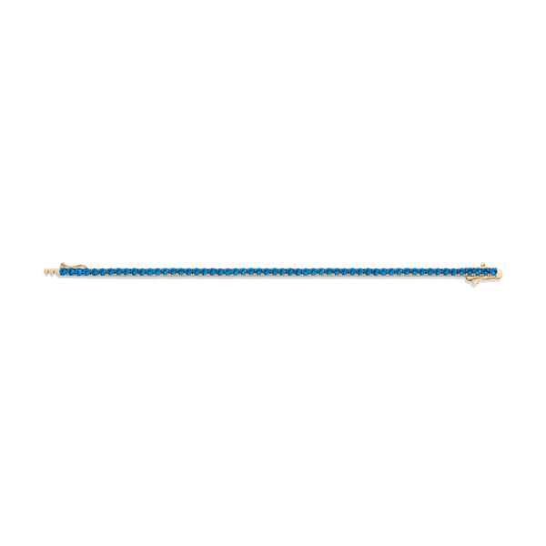 Lab Grown Blue Topaz Tennis Bracelet