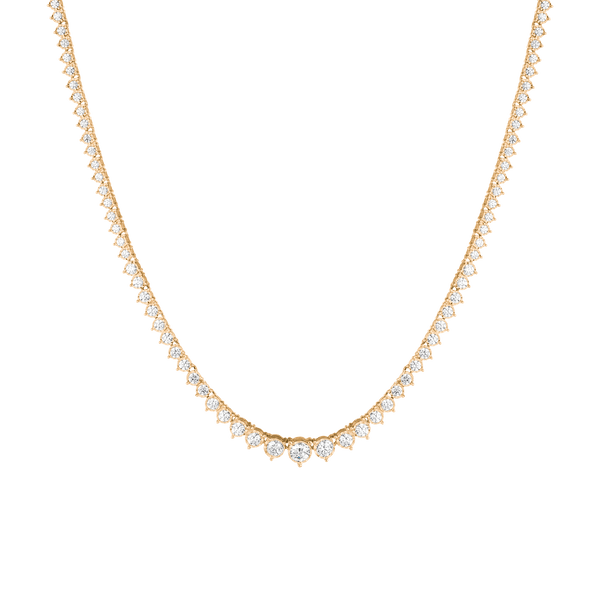 Three-Prong Graduated Tennis Necklace