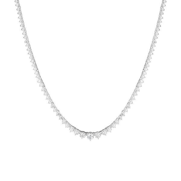 Three-Prong Graduated Tennis Necklace