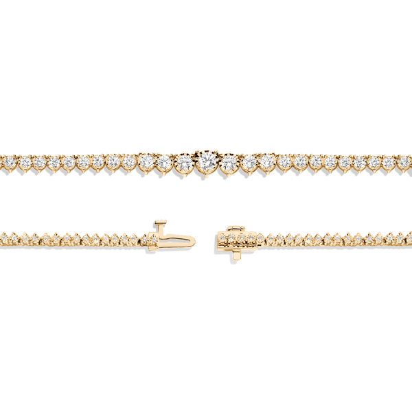 Three-Prong Graduated Tennis Necklace
