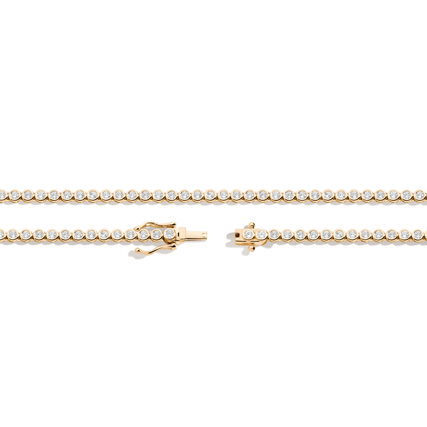 Lab Grown White Sapphire Bezel Tennis Necklace