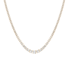 Lab Grown White Sapphire Graduated Modern Tennis Necklace