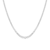 Lab Grown White Sapphire Graduated Modern Tennis Necklace