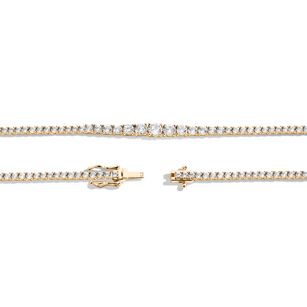 Lab Grown White Sapphire Graduated Modern Tennis Necklace