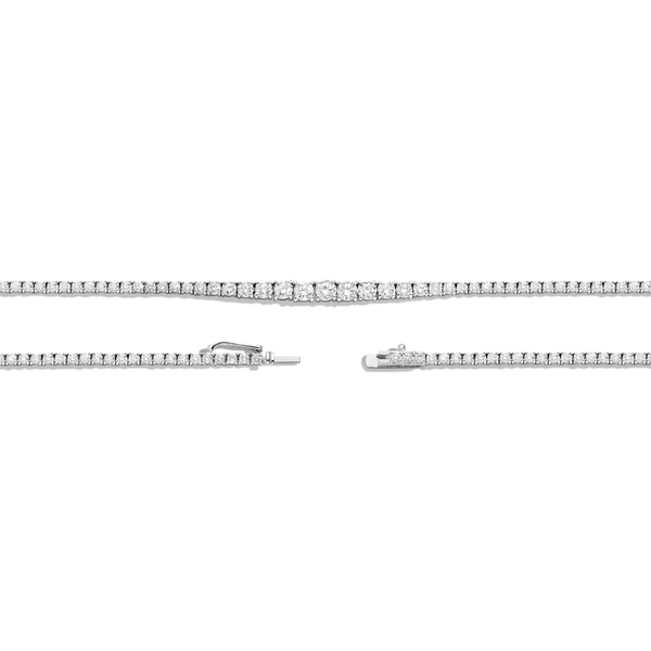 Lab Grown Diamond Graduated Modern Tennis Necklace