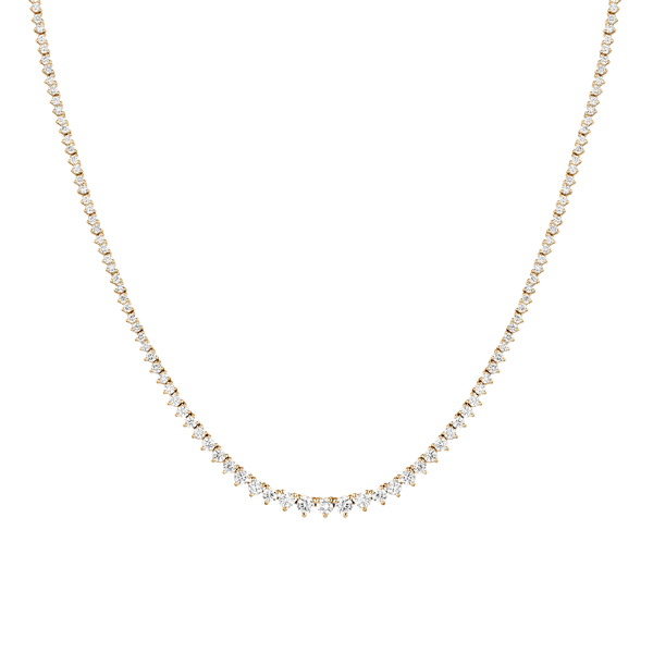 Everyday Three-Prong Graduated Tennis Necklace
