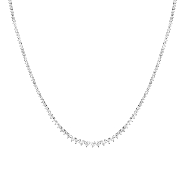 Everyday Three-Prong Graduated Tennis Necklace