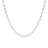 Lab Grown White Sapphire Three-Prong Tennis Necklace