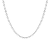 Lab Grown White Sapphire Three-Prong Tennis Necklace