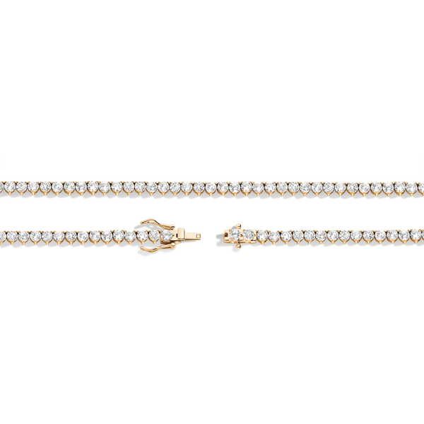 Lab Grown White Sapphire Three-Prong Tennis Necklace