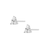 Lab Grown White Sapphire Trinity Stud Earrings