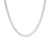 Lab Grown White Sapphire Double Row Tennis Necklace