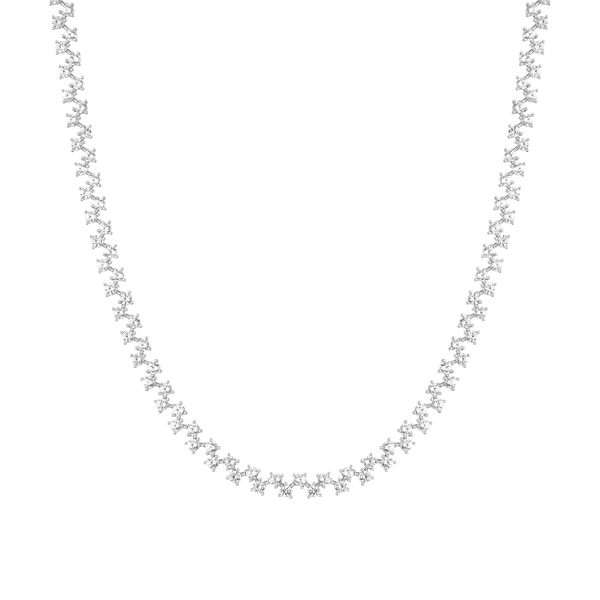 Floating Lab Grown White Sapphire Tennis Necklace