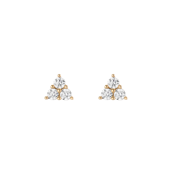 Lab Grown White Sapphire Trinity Stud Earrings