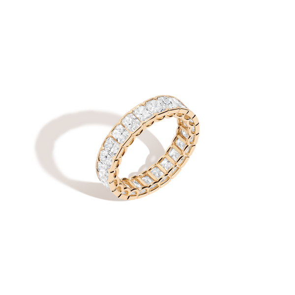 Radiant Lab Grown Diamond Semi-Bezel Eternity Ring