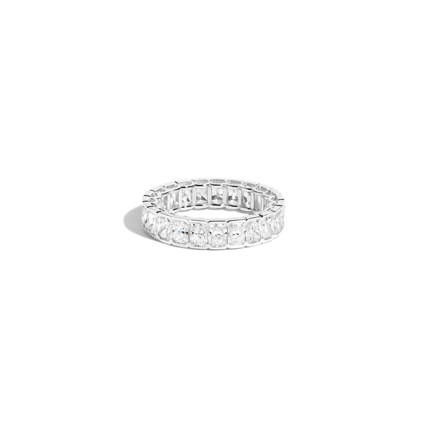 Radiant Lab Grown Diamond Semi-Bezel Eternity Ring