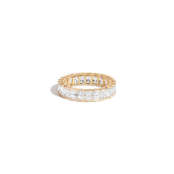 Radiant Lab Grown Diamond Semi-Bezel Eternity Ring