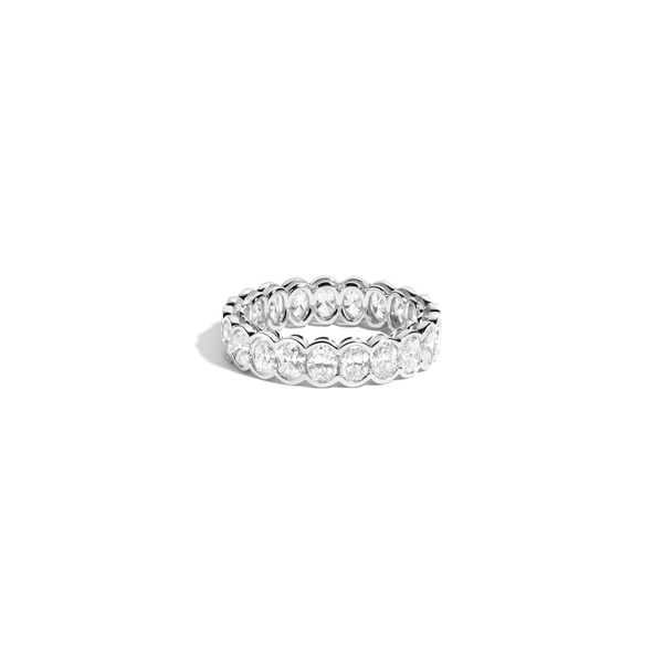 Oval Lab Grown Diamond Semi-Bezel Eternity Ring