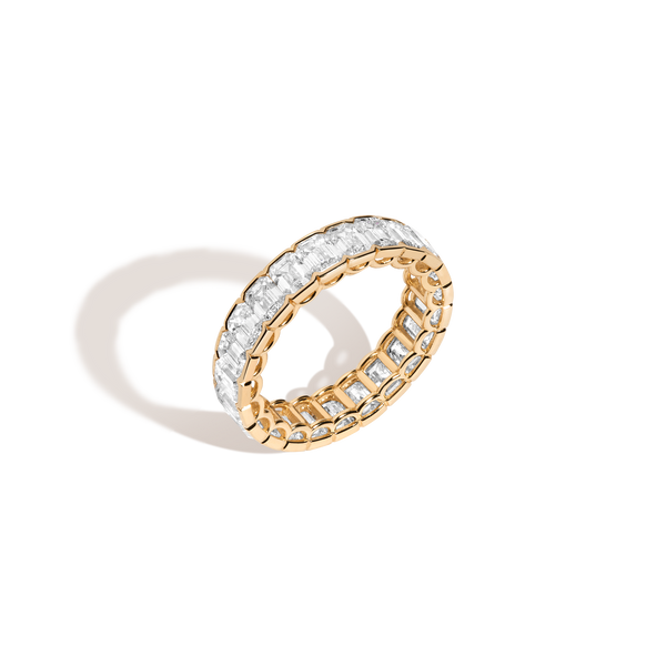 Emerald Lab Grown Diamond Semi-Bezel Eternity Ring