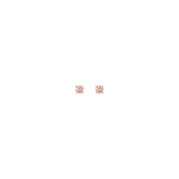 Lab Grown Pink Diamond Solitaire Stud Earrings