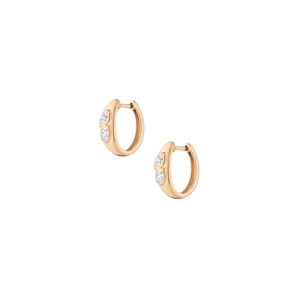 Chunky Double Lab Grown Diamond Pear Huggie Earrings