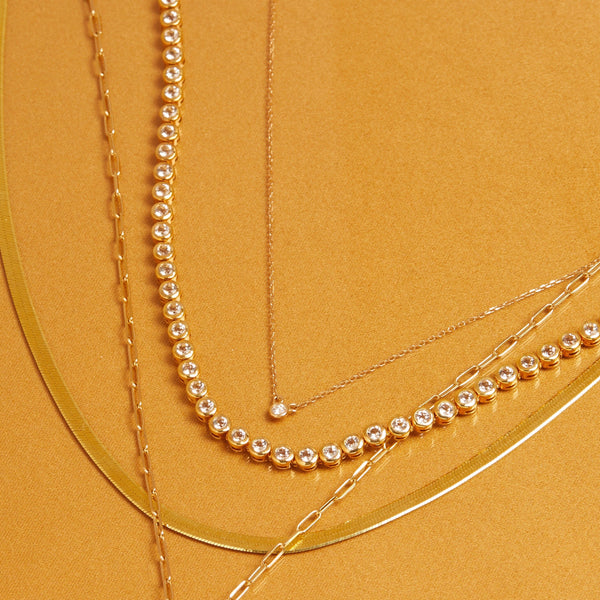 Diamond Bezel Tennis Necklace