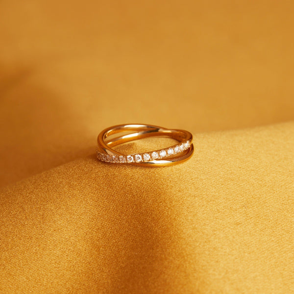 Diamond Crossover Ring