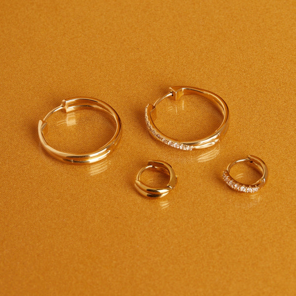 Crossover Huggie Earrings