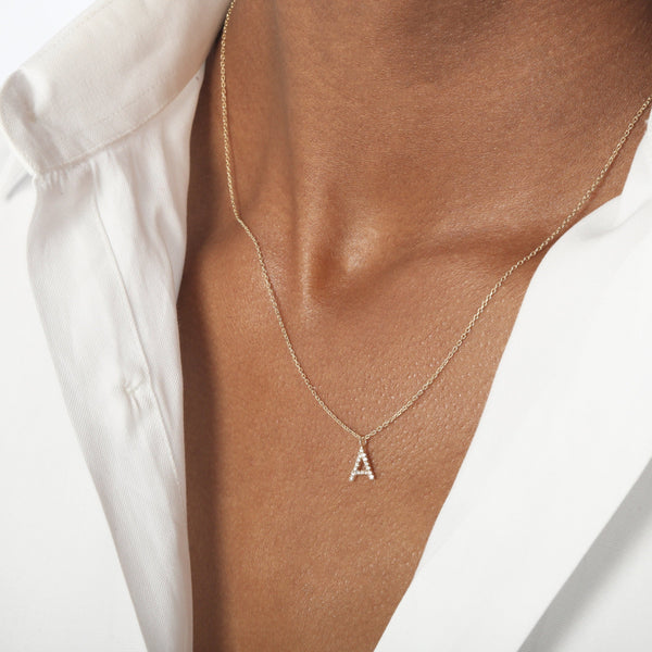 Classic Diamond Letter Necklace