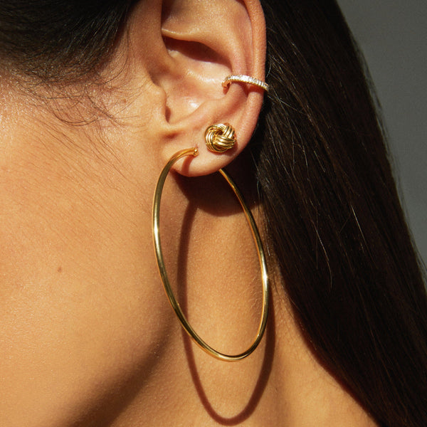 Gold Hoop Earrings - 2mm
