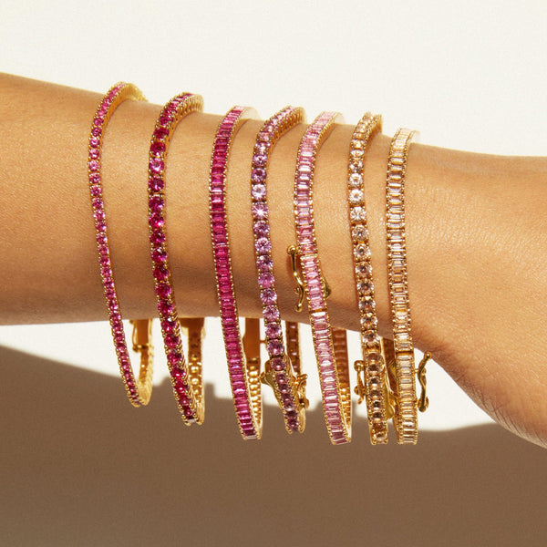Lab Grown Red Ruby Tennis Bracelet - 6ct