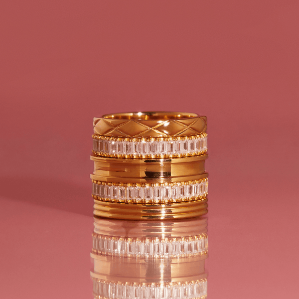 Lab Grown White Sapphire Baguette Eternity Ring