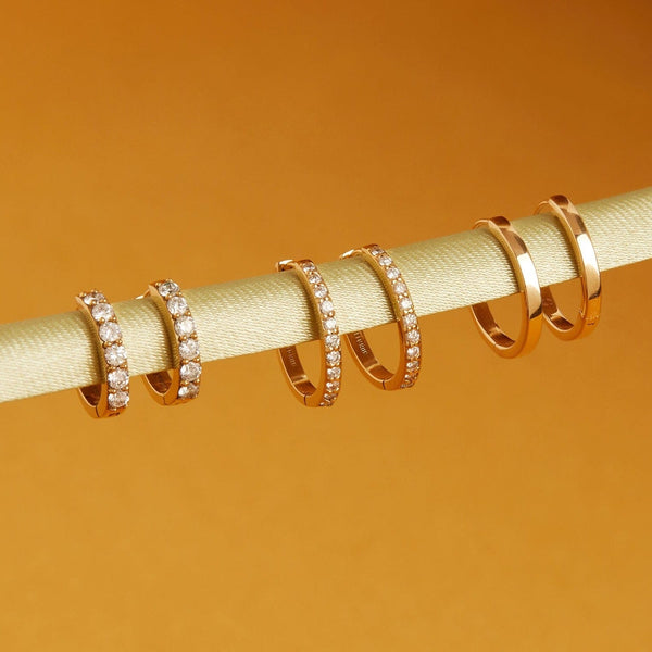 Thin Forever Diamond Hinged Huggie Earrings