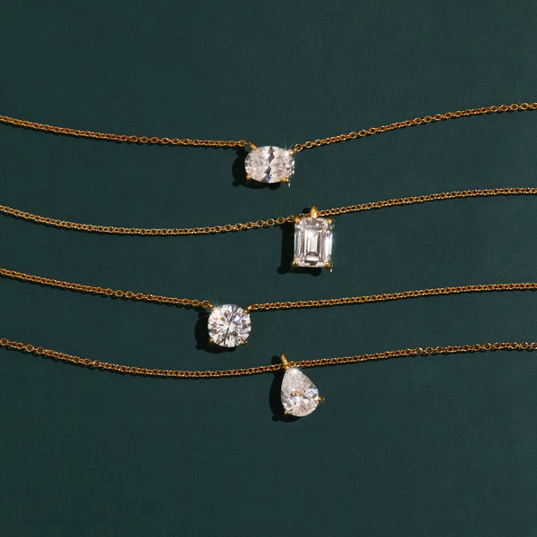 Oval Gemstone Solitaire Necklace