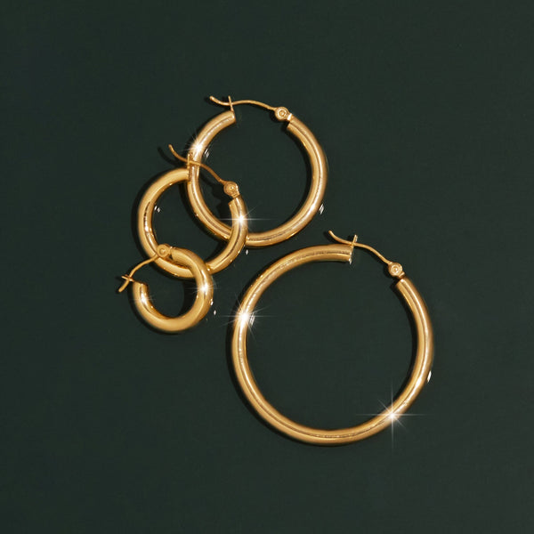 Gold Hoop Earrings - 3mm