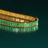 Lab Grown Green Emerald Baguette Tennis Bracelet